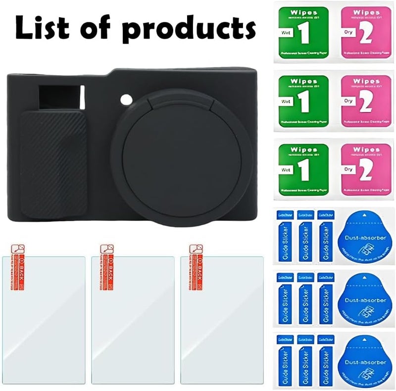 Huadu Screen Protector Compatible for Panasonic Lumix ZS99 Digital Camera,Tempered Glass Film Anti-Scratch High Definition and Soft Silicone Case (lumix zs99 BL) - Image 4